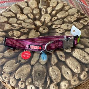Pink and black reflective XL Kong dog collar NWT